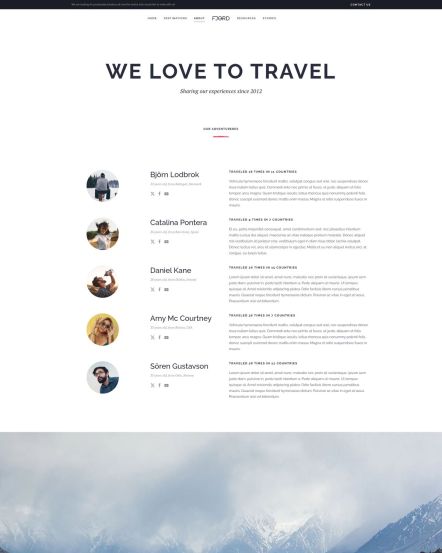 Fjord WordPress theme Team Layout
