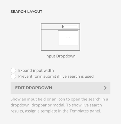 Search layout
