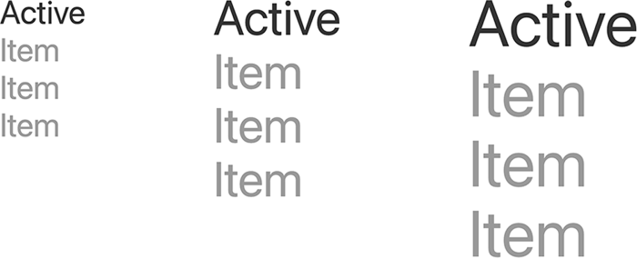 Nav size modifier