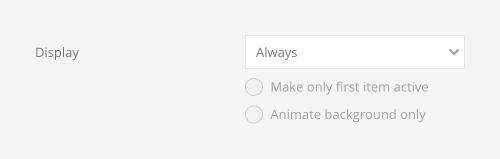 Overlay slider display
