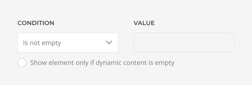 Display conditions empty
