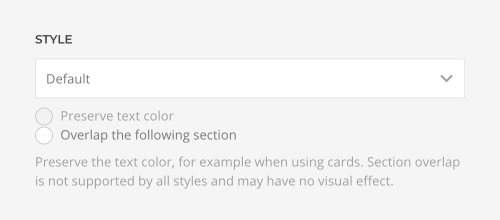 Section style