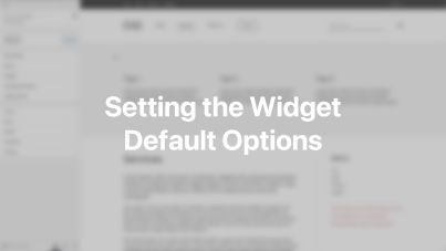 Widget Default Options Documentation Video for WordPress