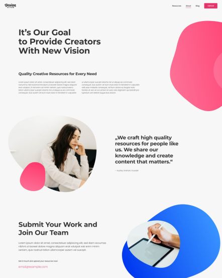 Design Bites Joomla template About Layout