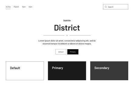 District Joomla template UI Elements in White Black Style