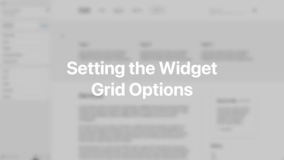 Widget Grid Options Documentation Video for WordPress