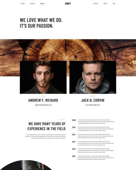 Craft Joomla template About Layout