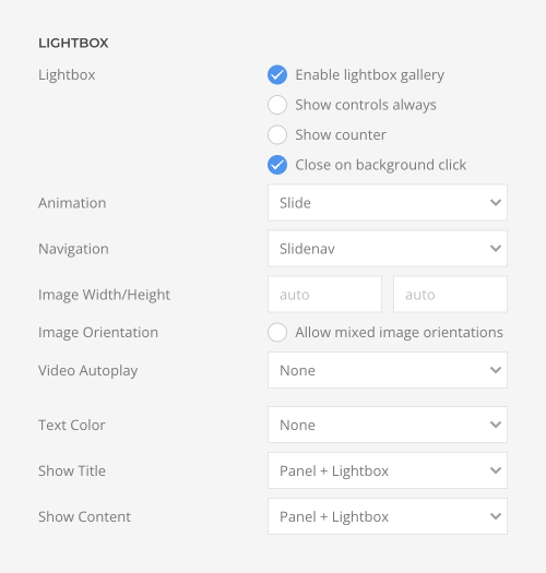 Grid lightbox