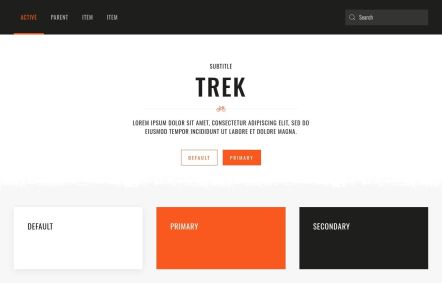 Trek Joomla template UI Elements in White Orange Style