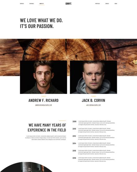 Craft Joomla template About Layout