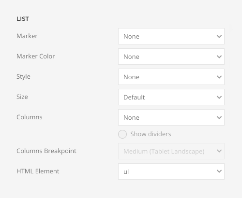 Description list settings