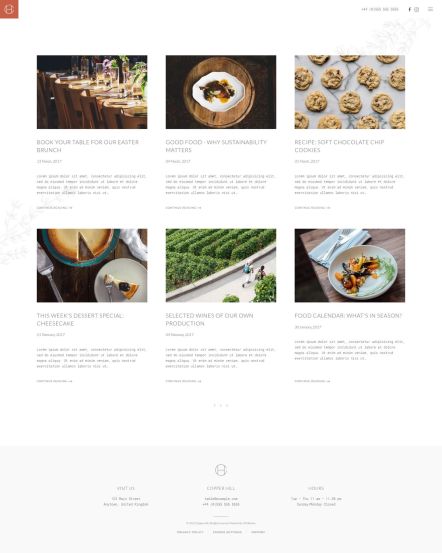 Copper Hill WordPress theme Post Index Layout