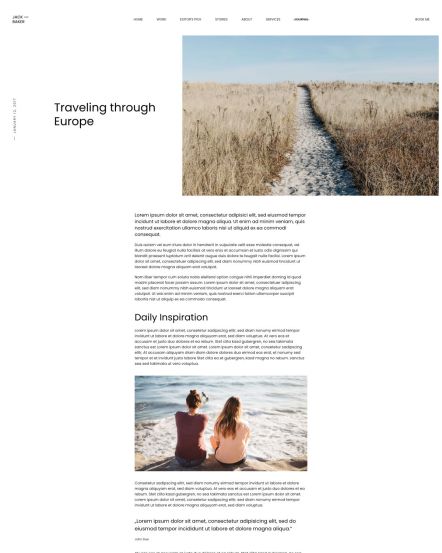 Jack Baker WordPress theme Post Layout
