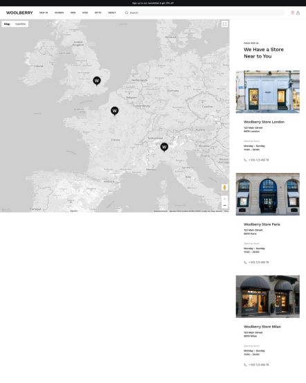 Woolberry Joomla template Stores Layout