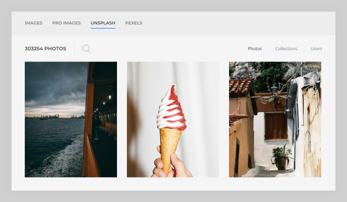 Unsplash and Pexels libraries