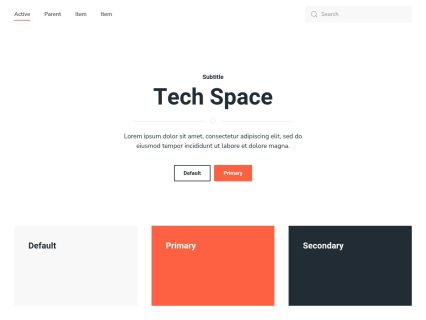 Tech Space Joomla Template White Orange Style