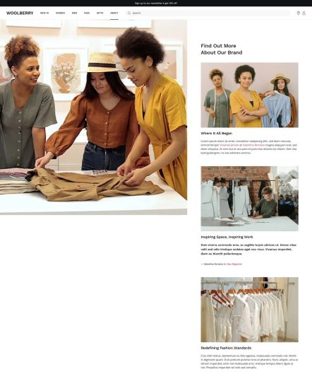 Woolberry Joomla template About Layout