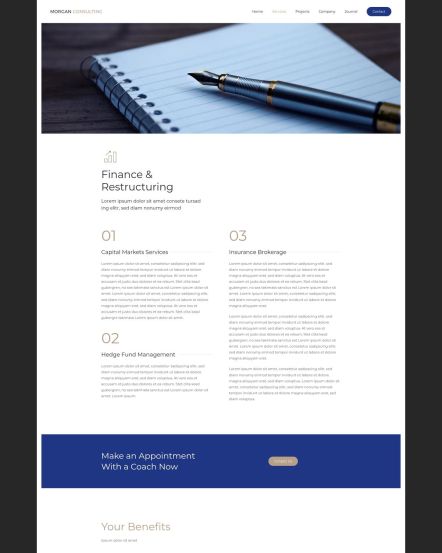 Morgan Consulting Joomla template Service Post Layout