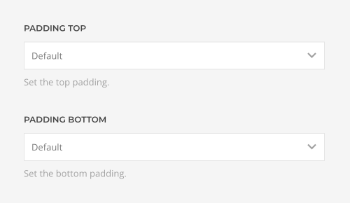 Margins and paddings sections
