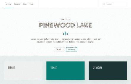 Pinewood Lake Joomla template UI Elements in Light Petrol Style