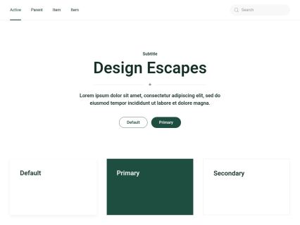Design Escapes WordPress Theme White Darkgreen Style