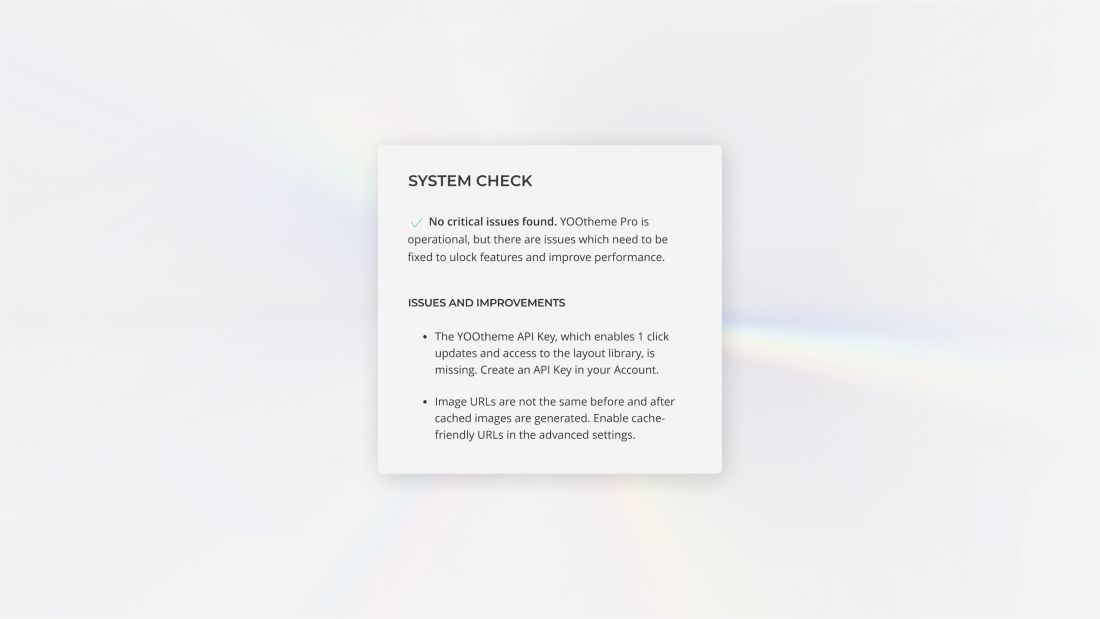 System Check
