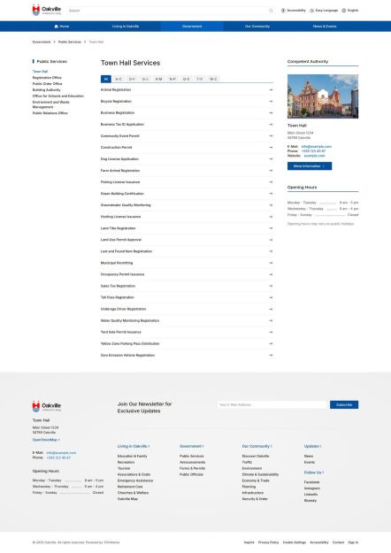 Oakville Joomla template Service Category Layout