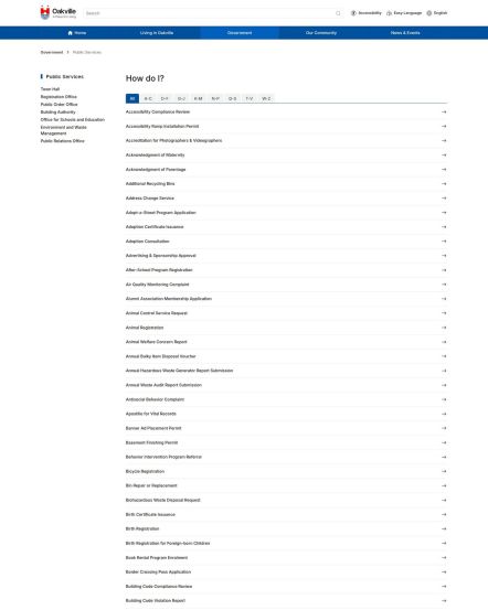 Oakville Joomla template Service Index Layout