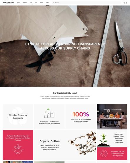 Woolberry Joomla template Sustainability Layout