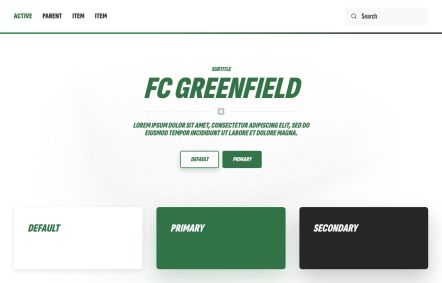 FC Greenfield Joomla template UI Elements in White Green Style