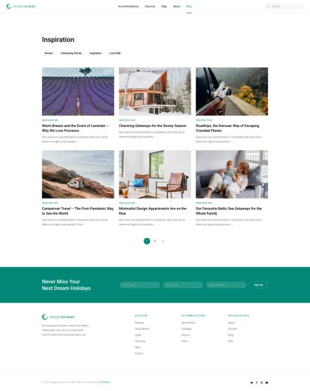 Design Escapes WordPress theme Post Category Layout