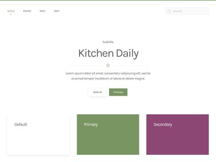 Kitchen Daily WordPress Theme White Darkgreen Style