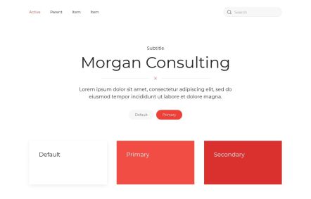 Morgan Consulting Joomla template UI Elements in White Red Style