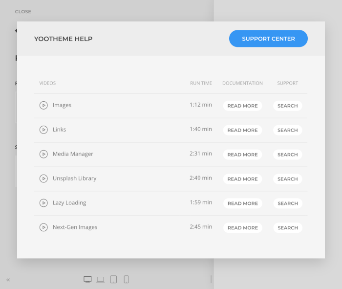 Help videos for images