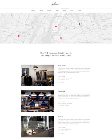 Joline Joomla template Location Layout