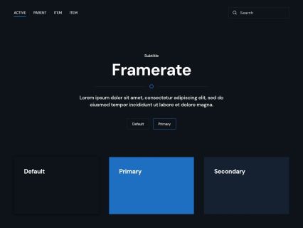 Framerate WordPress Theme Black Blue Style