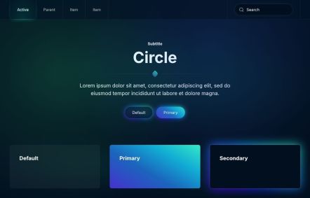 Circle WordPress theme UI Elements in Dark Turquoise Style