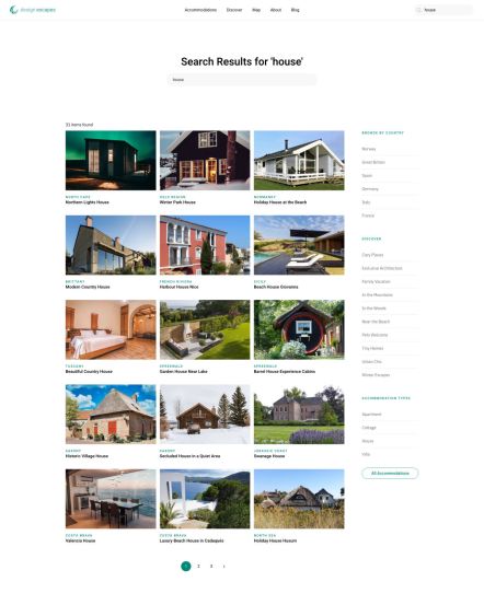 Design Escapes WordPress theme Search Layout