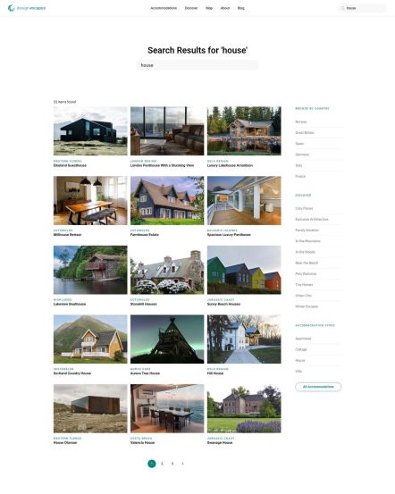 Design Escapes WordPress theme Search Layout