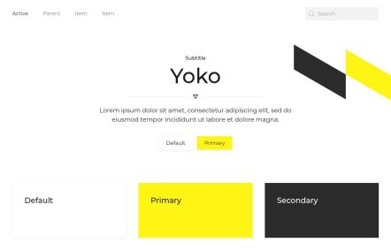 Yoko Joomla template UI Elements in White Yellow Style