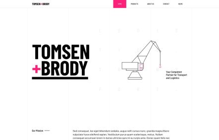 Tomsen Brody Joomla template Home Page in White Pink Style