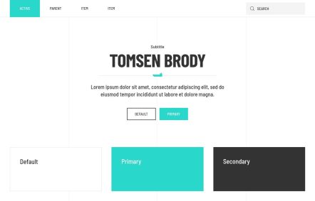 Tomsen Brody Joomla template UI Elements in White Turquoise Style