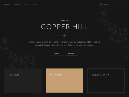 Copper Hill WordPress Theme Black Beige Style