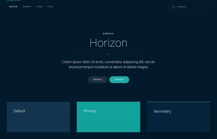 Horizon Joomla template UI Elements in Dark Turquoise Style
