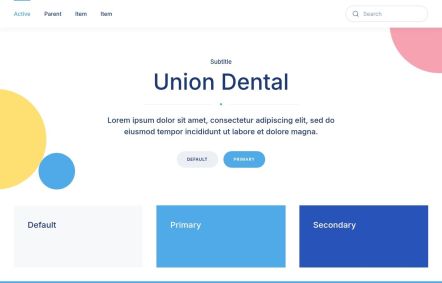 Union Dental WordPress theme UI Elements in Default Style
