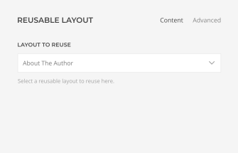 Reusable Layouts