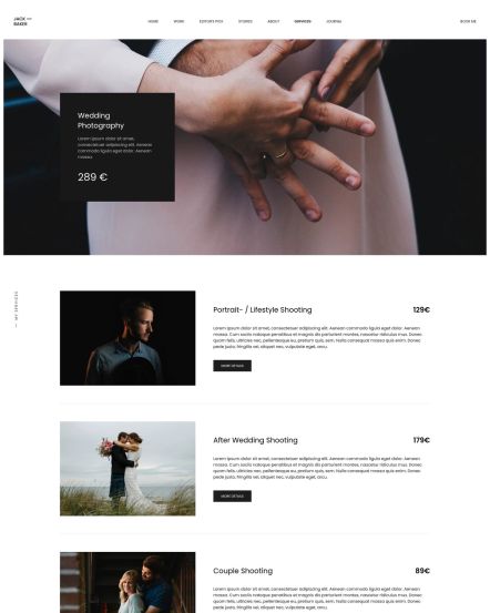 Jack Baker Joomla template Services Layout