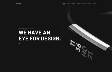 Vision Joomla template Home Page in Black Green Style