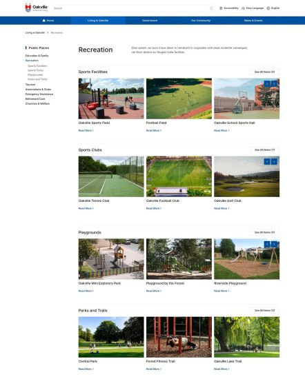Oakville Joomla template Place Category Layout