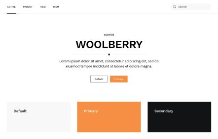 Woolberry Joomla template UI Elements in White Orange Style